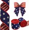 2 Rolls Patriotic Wired Edge Ribbon Stars Red White Blue Decorative(Vintage)